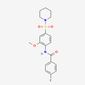 4-fluoro-N-[2-methoxy-4-(1-piperidinylsulfonyl)phenyl]benzamide
