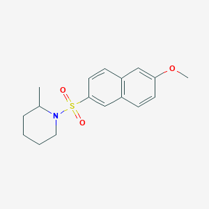 molecular formula C17H21NO3S B344646 1-[(6-Methoxy-2-naphthyl)sulfonyl]-2-methylpiperidine CAS No. 477307-03-2
