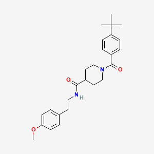 molecular formula C26H34N2O3 B3446464 1-(4-tert-butylbenzoyl)-N-[2-(4-methoxyphenyl)ethyl]-4-piperidinecarboxamide 