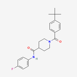 molecular formula C23H27FN2O2 B3446471 1-(4-tert-butylbenzoyl)-N-(4-fluorophenyl)-4-piperidinecarboxamide 