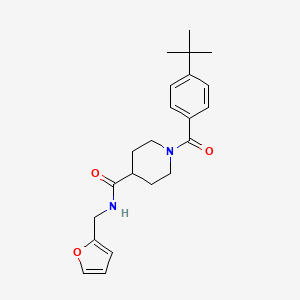 molecular formula C22H28N2O3 B3446480 1-(4-tert-butylbenzoyl)-N-(2-furylmethyl)-4-piperidinecarboxamide 