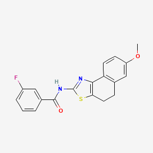 molecular formula C19H15FN2O2S B3446488 3-fluoro-N-(7-methoxy-4,5-dihydronaphtho[1,2-d][1,3]thiazol-2-yl)benzamide 