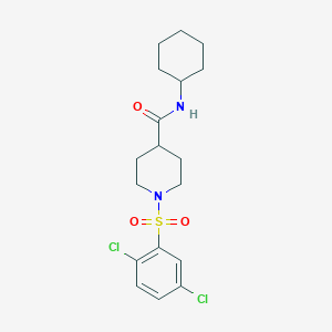 molecular formula C18H24Cl2N2O3S B3446491 N-cyclohexyl-1-[(2,5-dichlorophenyl)sulfonyl]-4-piperidinecarboxamide 