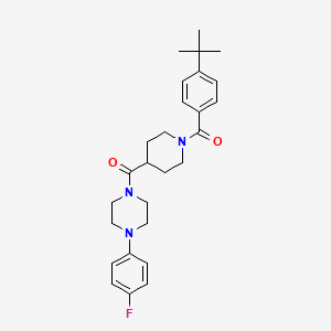 molecular formula C27H34FN3O2 B3446500 1-{[1-(4-tert-butylbenzoyl)-4-piperidinyl]carbonyl}-4-(4-fluorophenyl)piperazine 