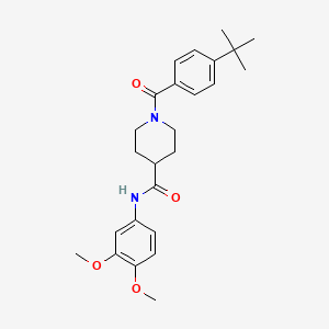 molecular formula C25H32N2O4 B3446513 1-(4-tert-butylbenzoyl)-N-(3,4-dimethoxyphenyl)-4-piperidinecarboxamide 