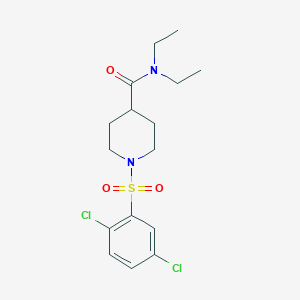 molecular formula C16H22Cl2N2O3S B3446531 1-[(2,5-dichlorophenyl)sulfonyl]-N,N-diethyl-4-piperidinecarboxamide 
