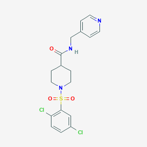 molecular formula C18H19Cl2N3O3S B3446537 1-[(2,5-dichlorophenyl)sulfonyl]-N-(4-pyridinylmethyl)-4-piperidinecarboxamide 