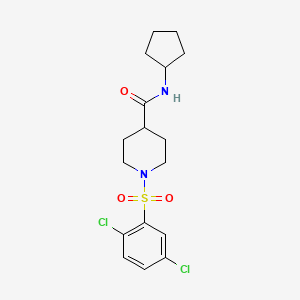 molecular formula C17H22Cl2N2O3S B3446540 N-cyclopentyl-1-[(2,5-dichlorophenyl)sulfonyl]-4-piperidinecarboxamide 
