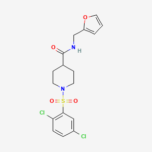 molecular formula C17H18Cl2N2O4S B3446545 1-[(2,5-dichlorophenyl)sulfonyl]-N-(2-furylmethyl)-4-piperidinecarboxamide 