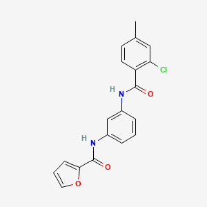 molecular formula C19H15ClN2O3 B3446549 N-{3-[(2-chloro-4-methylbenzoyl)amino]phenyl}-2-furamide 