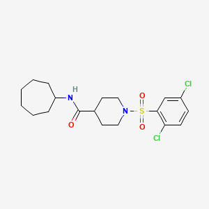 molecular formula C19H26Cl2N2O3S B3446550 N-cycloheptyl-1-[(2,5-dichlorophenyl)sulfonyl]-4-piperidinecarboxamide 