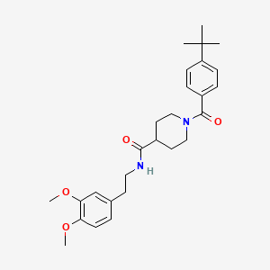 molecular formula C27H36N2O4 B3446562 1-(4-tert-butylbenzoyl)-N-[2-(3,4-dimethoxyphenyl)ethyl]-4-piperidinecarboxamide 