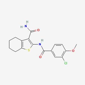 molecular formula C17H17ClN2O3S B3446581 2-[(3-chloro-4-methoxybenzoyl)amino]-4,5,6,7-tetrahydro-1-benzothiophene-3-carboxamide 