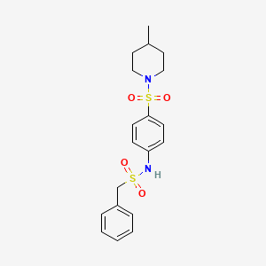 molecular formula C19H24N2O4S2 B3446601 N-{4-[(4-methyl-1-piperidinyl)sulfonyl]phenyl}-1-phenylmethanesulfonamide 