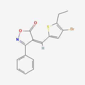 molecular formula C16H12BrNO2S B3446611 4-[(4-bromo-5-ethyl-2-thienyl)methylene]-3-phenyl-5(4H)-isoxazolone 