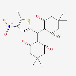 molecular formula C22H27NO6S B3446618 2,2'-[(5-methyl-4-nitro-2-thienyl)methylene]bis(5,5-dimethyl-1,3-cyclohexanedione) 