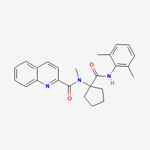 molecular formula C25H27N3O2 B3446630 N-(1-{[(2,6-dimethylphenyl)amino]carbonyl}cyclopentyl)-N-methylquinoline-2-carboxamide 