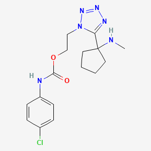 molecular formula C16H21ClN6O2 B3446638 2-{5-[1-(methylamino)cyclopentyl]-1H-tetrazol-1-yl}ethyl (4-chlorophenyl)carbamate 