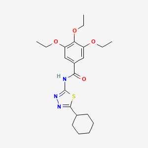 molecular formula C21H29N3O4S B3446655 N-(5-cyclohexyl-1,3,4-thiadiazol-2-yl)-3,4,5-triethoxybenzamide 