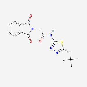 molecular formula C17H18N4O3S B3446664 N-[5-(2,2-dimethylpropyl)-1,3,4-thiadiazol-2-yl]-2-(1,3-dioxo-1,3-dihydro-2H-isoindol-2-yl)acetamide 