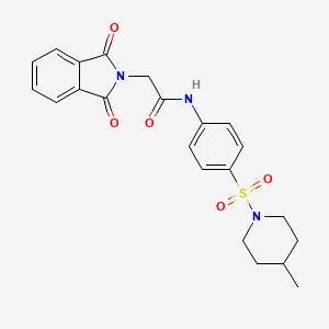 molecular formula C22H23N3O5S B3446669 2-(1,3-dioxo-1,3-dihydro-2H-isoindol-2-yl)-N-{4-[(4-methyl-1-piperidinyl)sulfonyl]phenyl}acetamide 