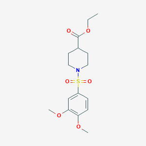 molecular formula C16H23NO6S B344667 1-(3,4-Dimethoxy-benzenesulfonyl)-piperidine-4-carboxylic acid ethyl ester CAS No. 531538-07-5