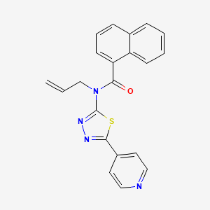 molecular formula C21H16N4OS B3446697 N-allyl-N-[5-(4-pyridinyl)-1,3,4-thiadiazol-2-yl]-1-naphthamide 