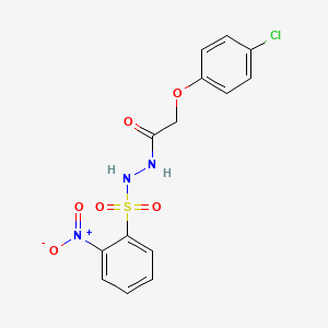 molecular formula C14H12ClN3O6S B3446702 2-(4-chlorophenoxy)-N'-[(2-nitrophenyl)sulfonyl]acetohydrazide 