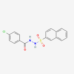 molecular formula C17H13ClN2O3S B3446707 4-chloro-N'-(2-naphthylsulfonyl)benzohydrazide CAS No. 5797-04-6