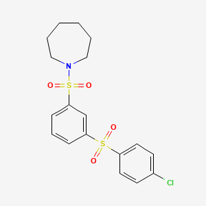 molecular formula C18H20ClNO4S2 B3446708 1-({3-[(4-chlorophenyl)sulfonyl]phenyl}sulfonyl)azepane 