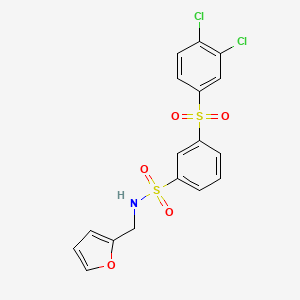 molecular formula C17H13Cl2NO5S2 B3446718 3-[(3,4-dichlorophenyl)sulfonyl]-N-(2-furylmethyl)benzenesulfonamide 
