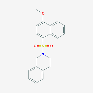 molecular formula C20H19NO3S B344673 2-((4-Methoxynaphthalen-1-yl)sulfonyl)-1,2,3,4-tetrahydroisoquinoline CAS No. 865591-52-2