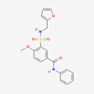 molecular formula C19H18N2O5S B3446732 3-{[(2-furylmethyl)amino]sulfonyl}-4-methoxy-N-phenylbenzamide 