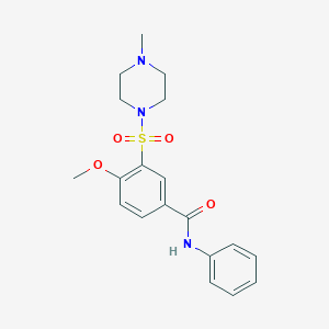 molecular formula C19H23N3O4S B3446733 4-methoxy-3-[(4-methyl-1-piperazinyl)sulfonyl]-N-phenylbenzamide 