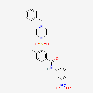 molecular formula C25H26N4O5S B3446740 3-[(4-benzyl-1-piperazinyl)sulfonyl]-4-methyl-N-(3-nitrophenyl)benzamide 
