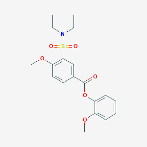 molecular formula C19H23NO6S B3446759 2-methoxyphenyl 3-[(diethylamino)sulfonyl]-4-methoxybenzoate 