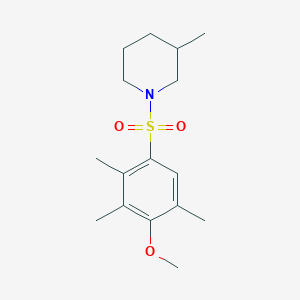 molecular formula C16H25NO3S B344676 1-[(4-Methoxy-2,3,5-trimethylphenyl)sulfonyl]-3-methylpiperidine CAS No. 1043690-84-1