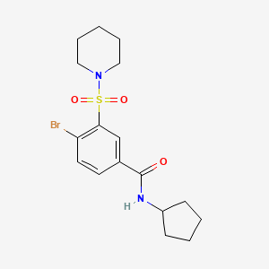 molecular formula C17H23BrN2O3S B3446764 4-bromo-N-cyclopentyl-3-(1-piperidinylsulfonyl)benzamide 
