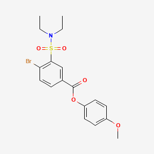 molecular formula C18H20BrNO5S B3446775 4-methoxyphenyl 4-bromo-3-[(diethylamino)sulfonyl]benzoate 