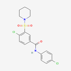 molecular formula C18H18Cl2N2O3S B3446794 4-chloro-N-(4-chlorophenyl)-3-(1-piperidinylsulfonyl)benzamide 