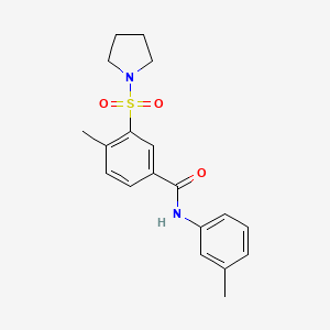 molecular formula C19H22N2O3S B3446821 4-methyl-N-(3-methylphenyl)-3-(1-pyrrolidinylsulfonyl)benzamide 