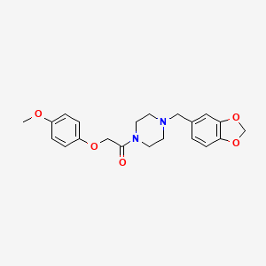 molecular formula C21H24N2O5 B3446825 1-(1,3-benzodioxol-5-ylmethyl)-4-[(4-methoxyphenoxy)acetyl]piperazine 