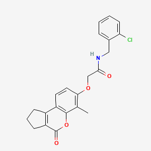 molecular formula C22H20ClNO4 B3446839 N-(2-chlorobenzyl)-2-[(6-methyl-4-oxo-1,2,3,4-tetrahydrocyclopenta[c]chromen-7-yl)oxy]acetamide 