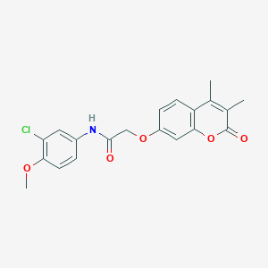 molecular formula C20H18ClNO5 B3446847 N-(3-chloro-4-methoxyphenyl)-2-[(3,4-dimethyl-2-oxo-2H-chromen-7-yl)oxy]acetamide 