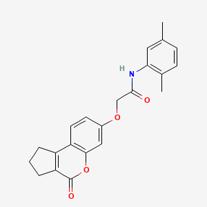 molecular formula C22H21NO4 B3446851 N-(2,5-dimethylphenyl)-2-[(4-oxo-1,2,3,4-tetrahydrocyclopenta[c]chromen-7-yl)oxy]acetamide 