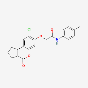 molecular formula C21H18ClNO4 B3446855 2-[(8-chloro-4-oxo-1,2,3,4-tetrahydrocyclopenta[c]chromen-7-yl)oxy]-N-(4-methylphenyl)acetamide 