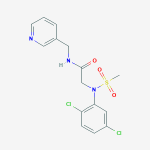 molecular formula C15H15Cl2N3O3S B3446877 N~2~-(2,5-dichlorophenyl)-N~2~-(methylsulfonyl)-N~1~-(3-pyridinylmethyl)glycinamide 