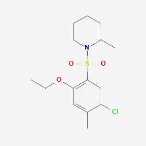molecular formula C15H22ClNO3S B344688 1-(5-Chloro-2-ethoxy-4-methylbenzenesulfonyl)-2-methylpiperidine CAS No. 898655-62-4