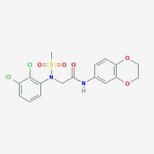 molecular formula C17H16Cl2N2O5S B3446882 N~2~-(2,3-dichlorophenyl)-N~1~-(2,3-dihydro-1,4-benzodioxin-6-yl)-N~2~-(methylsulfonyl)glycinamide 