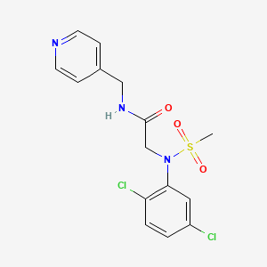 molecular formula C15H15Cl2N3O3S B3446887 N~2~-(2,5-dichlorophenyl)-N~2~-(methylsulfonyl)-N~1~-(4-pyridinylmethyl)glycinamide 